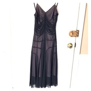 Sheer overlay midi dress